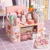 Bureau Organizer, Multifunctionele Lade Penhouder, Schattige Opbergdoos voor Meisjes Sakura Roze L A