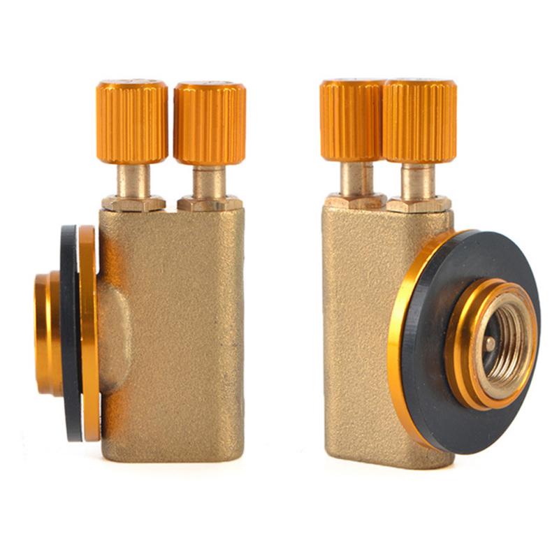 Gas Burner Camping Gas Stove Safety Switch Double Head Inflatable Valve Adapter for Flat Liquefied