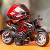 Transforming Motorcycle Rider Figurine Deformable Helmet Racing Driver Action Figure with Movable Joints Desktop Decoration