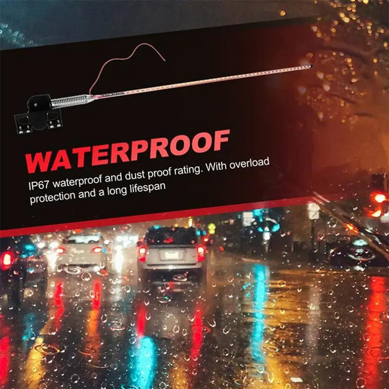 Car 12-24V Universal Antenna Lamp Decoration RGB Waterproof LED Antenna Lights Colorful Streamer Flashing Navigation Lamp