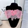 Lace Mesh, Flat Mantle Embroidery Bead Sticker, Curtain Decoration Flower Cloth Sticker, Bright Diamond Pearl Bow.