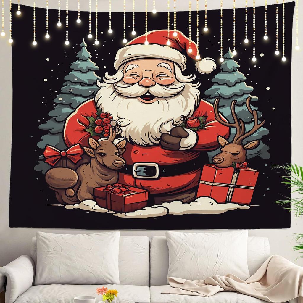 White Snow Wall Tapestry, Grey Wall Hanging Large Tapestry Decoration Polyester Fiber White Hem Around for Dorm Room Bedroom