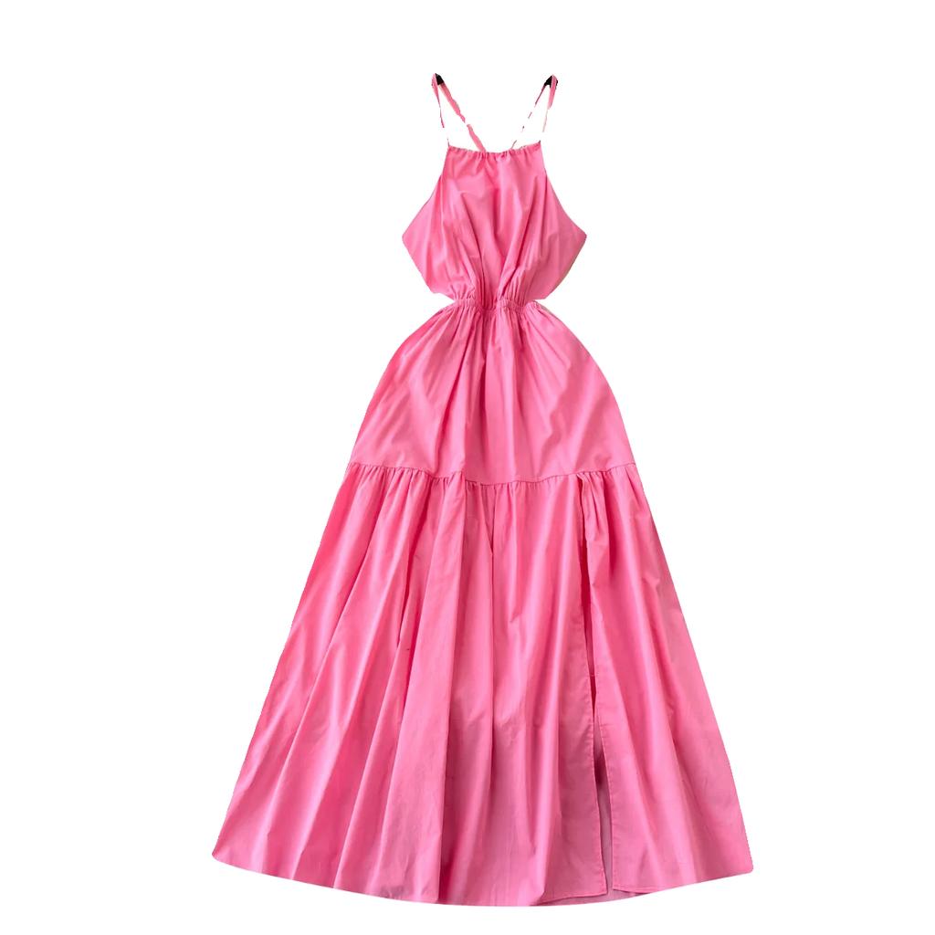 Elegant Floral Fairy Dress Women Strap Sexy Party Midi Dresses Casual Design Chic Printing High Waist Fashion Female Dress 2025