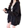 Women's Plus Size Sparkly Starry Sky Zipper Hoodie - Korean Style, Loose Fit for Spring & Autumn