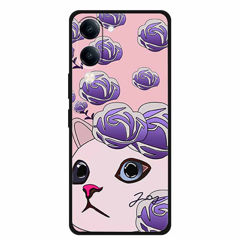 Flower Relief Cover For Vivo Y04 V2430 Y37C Y29S V2446 Funda 3D Embossed Soft Silicone TPU Phone Case Y29T Y19sGT V2459 Bumper