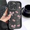 Cherry Bow Black Groove Full Coverage Phone Case for Samsung & iPhone 13 To 17