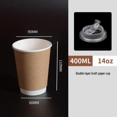 Disposable Double-Layer Kraft Paper Cups with Lids