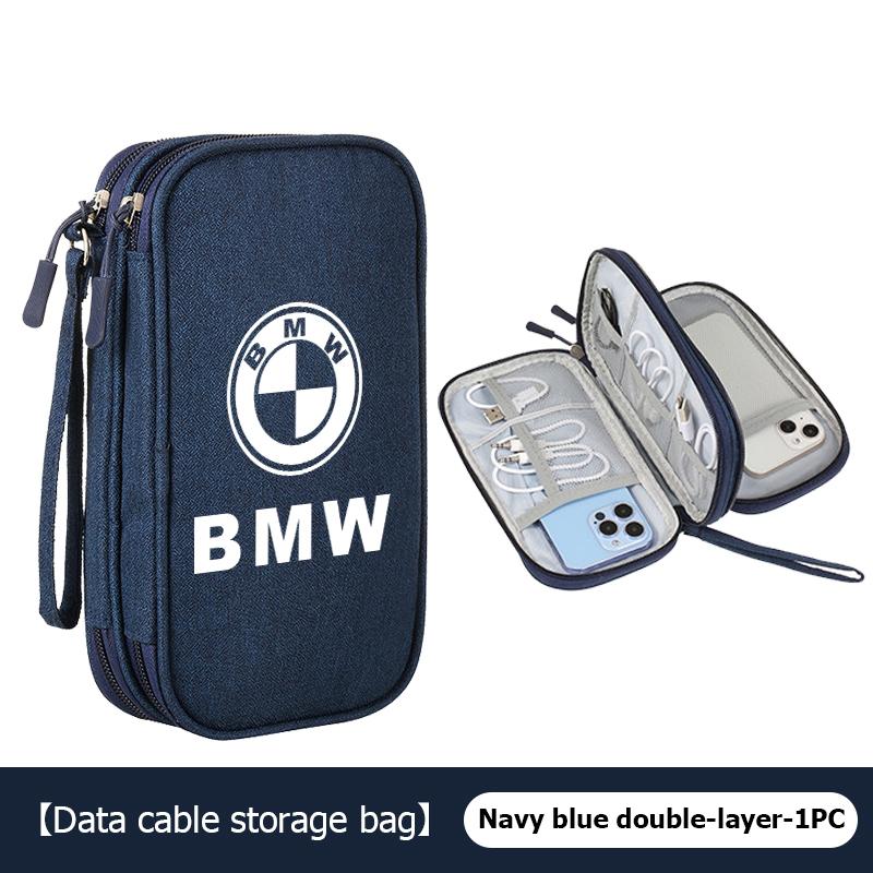 Digital Product Storage Bag Portable Headphone USB Cable Charger For BMW M Performance E36 E46 E60 E90 E91 E92 E93 F30 F20