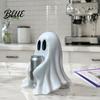 Halloween Themed Home Decor Ghost Figurine with Drinks Resin Statue Cute Spooky Desktop Table Ornament for Party Tabletop Decorations And
