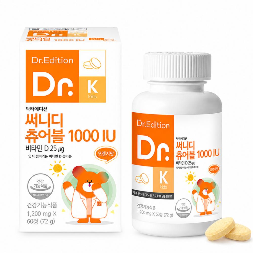 Chewable Vitamin Dr. Edition Sunny D Chewable 1000 IU Chewable Vitamin D 1 Pcs 60 Tablets
