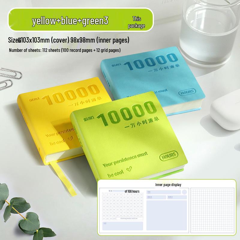 Ten Thousand Hours Pocket-Size Leather Daily Planner Notebook for Students