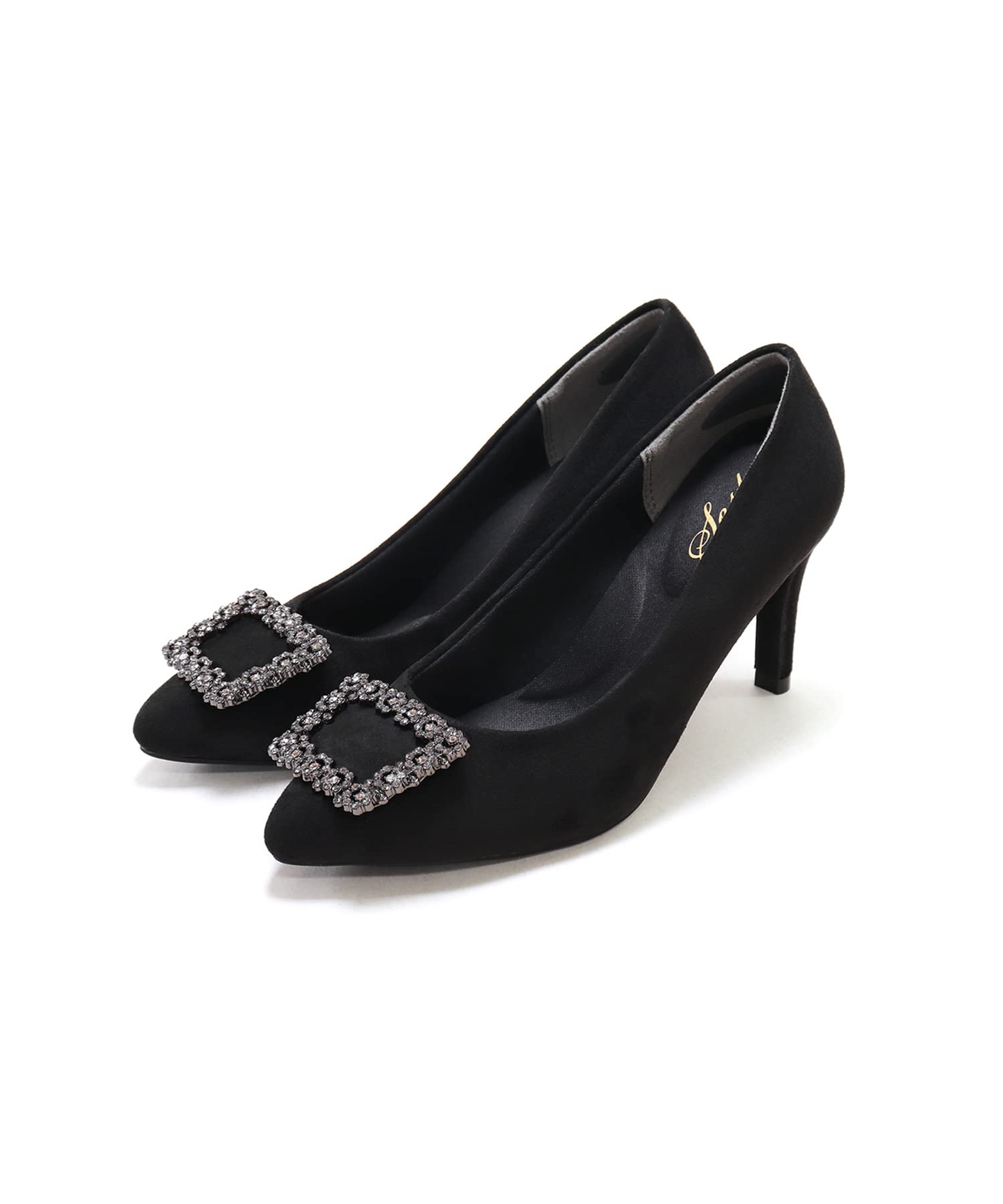 

Beaded Motif Pointed Toe Pumps for [Sest] Women, 24.0cm, Black, dap7004-BLKS-240 чорний