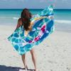 1 Extra Large Beach Towel - Features A Vibrant Koi And Tropical Palm Tree Pattern, Perfect For The Beach Pool - Machine Washable