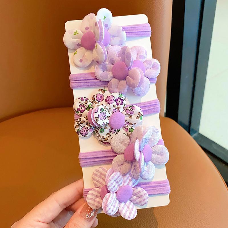 5 Pieces New Flower Girls Elastic Hair Bands Kids Princess Hair Accessories Children Hair Ties Baby Headwear