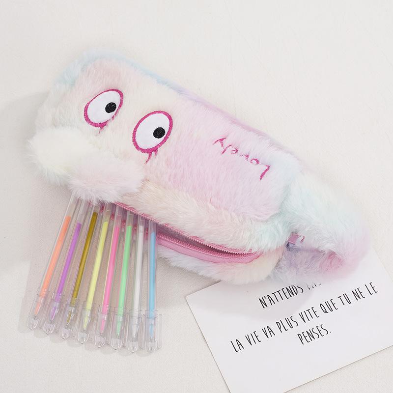 Trousse à crayons en velours grande capacité style Ins Sac de rangement mignon pour fille étudiante Sac à cosmétiques transfrontalier
