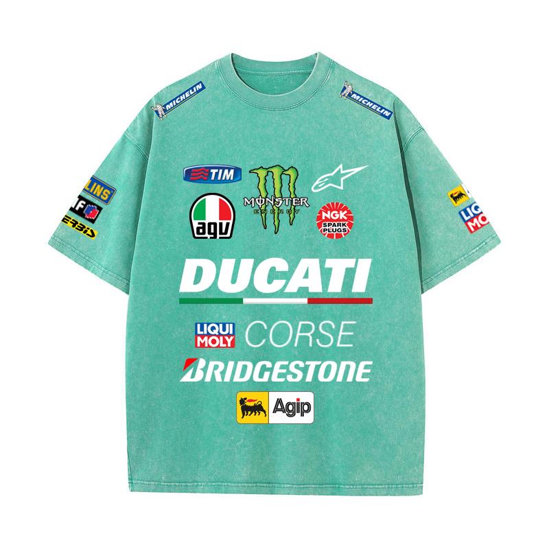 2026 Letní závodní oblek Ducati F1 Tým Red Bull Verstappen Uniforma Krátký rukáv Vintage praná trička Kulatý výstřih Trička