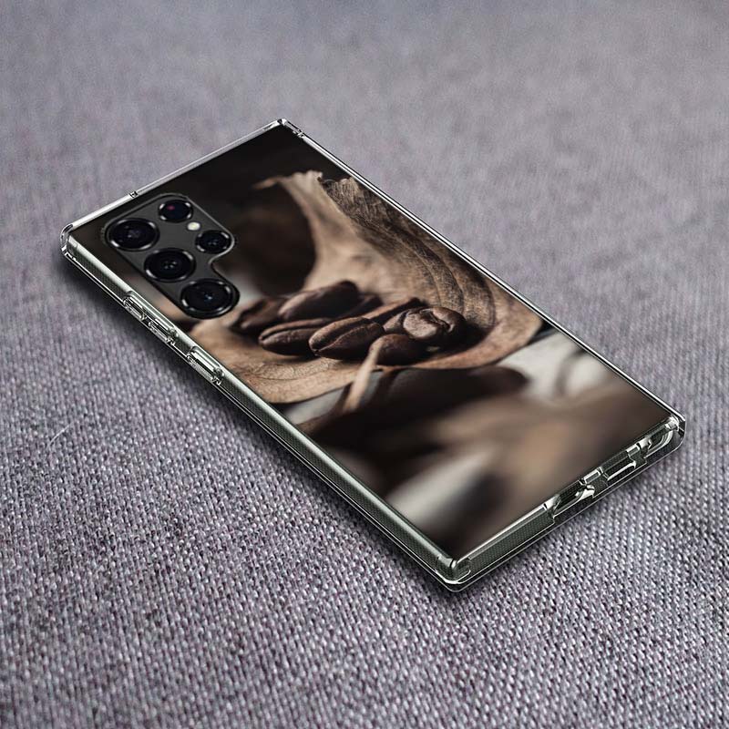 Newly Baked Coffee Beans Phone Case For Samsung Galaxy S24 S23 S21 S20 FE S22 S26 Ultra S25 Edge S10 Plus Cover Clear TPU Capa S
