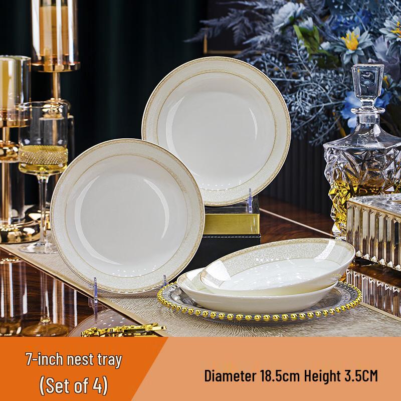 Roman Romance Gold Rim Bone China Dinnerware Set