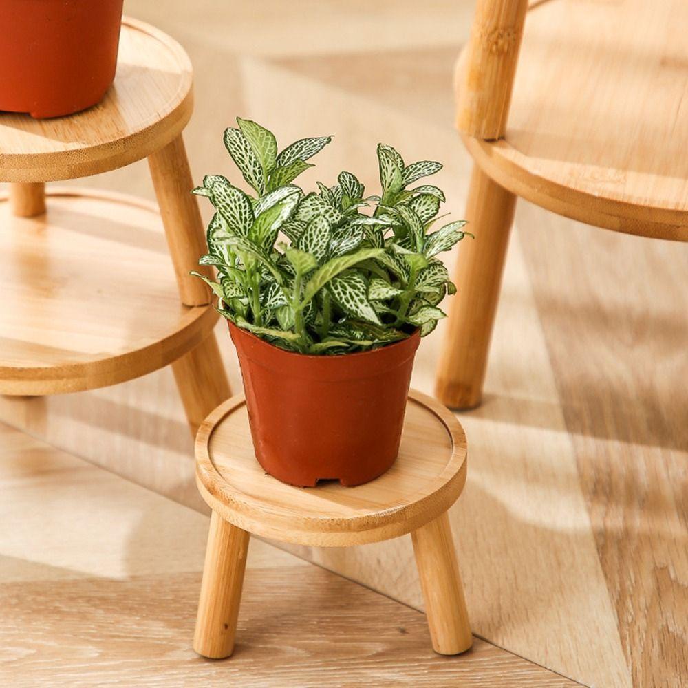 Round Flowerpot Holder Wooden Bonsai Base High Quality Flowerpot Tray  Home Office