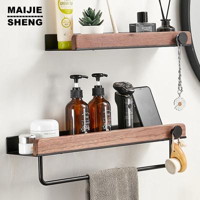 Holz matt schwarz Badezimmer Eckregale Küche Wandregal Dusche Bad Shampoo Lagerregal Badezimmerzubehör 20–50 cm