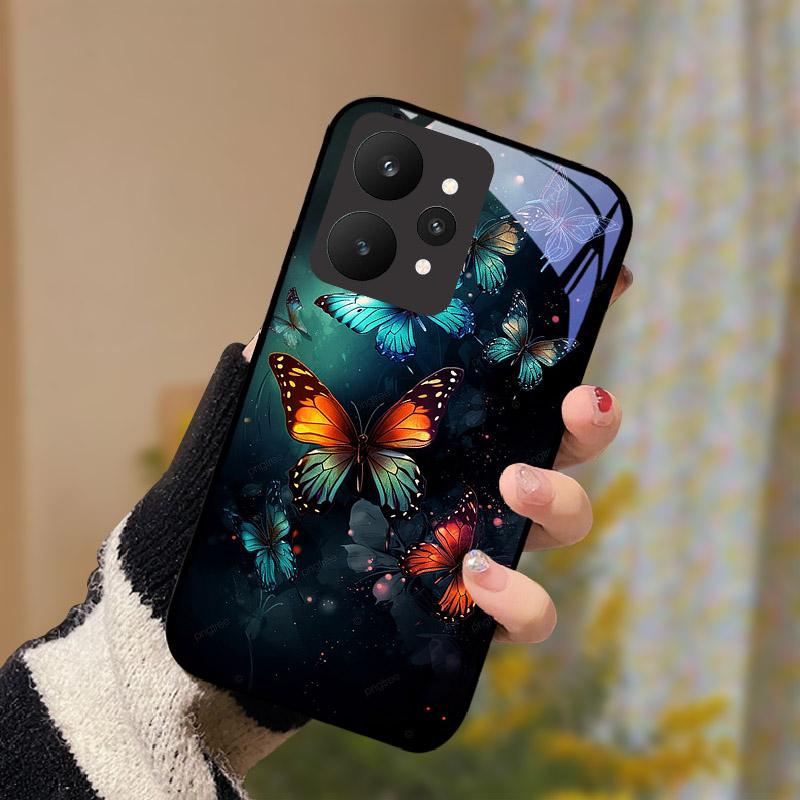 Luxus Gehärtetes Glas Hülle Für Realme 15 5G RMX5106 RMX5105 Handyhülle Vollständig Schützend Stoßfest Hülle Fundas Cartoon Capa