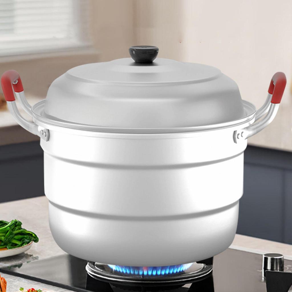 2 Tier Dampfgarer zum Kochen Dampftopf Aluminium Mehrzweck mit