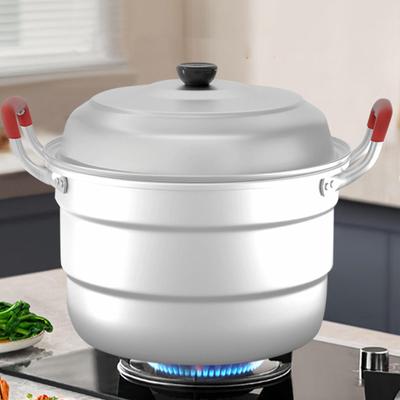 2 Tier Dampfgarer zum Kochen Dampftopf Aluminium Mehrzweck mit