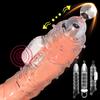 Highly Elastic Crystal Condom Reusable Penis Extender Sleeve Delay Ejaculation Penis Enlargement Intimate Goods Sex Toys For Men