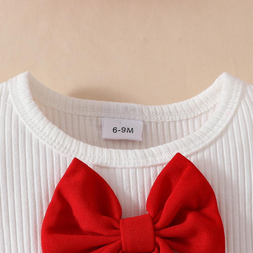 2025 Toddler Girl Ruffle Bow Top, Skort & Beret Set