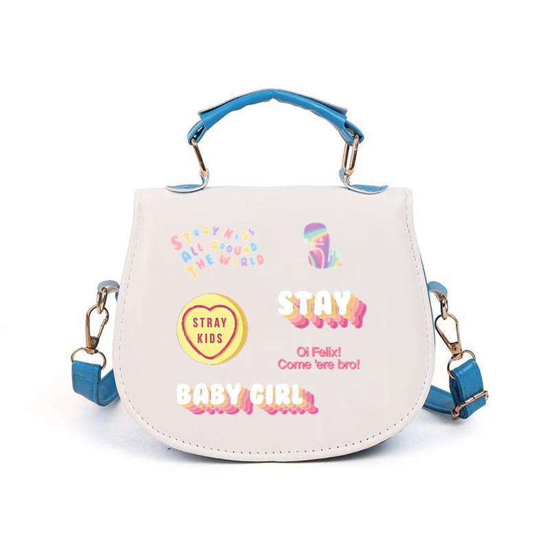 Kids Girls Straykids Felix Printed Student Lightweight Crossbody Bag Casual PU Shoulder Bags