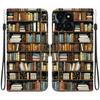 Handmade PU Leather Flip Case for Honor X6a Anti-Slip Shockproof Cover with Wrist Strap & Heart/Rose Cat Designs