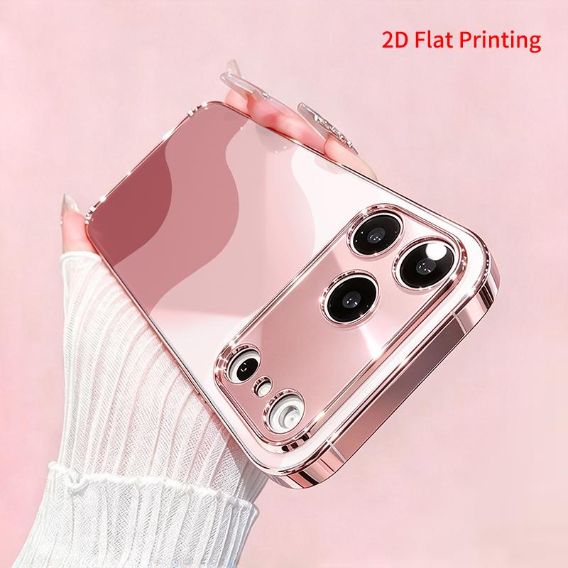 2DFlat electroplated tempered glass phone case,Pastel Waves Design,suitable for iPhone 18 Pro Max 17 16 15 14 13 12 11