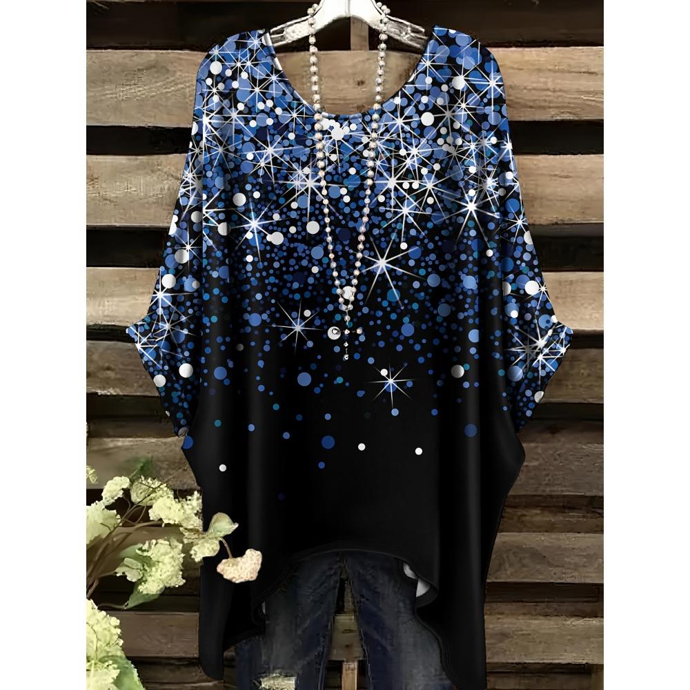 2025 Bohemian Chic Oversized Minimalist Cute Panda Print Irregular Hem Round Neck T-Shirt Stylish and Versatile Machine Washable