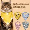 Bavetă moale pentru animale de companie, eșarfă triunghiulară din bumbac pentru pisici și câini, imprimeu drăguț cu desene animate, reglabilă, bavetă pentru salivă, ușor de curățat, accesoriu pentru animale de companie