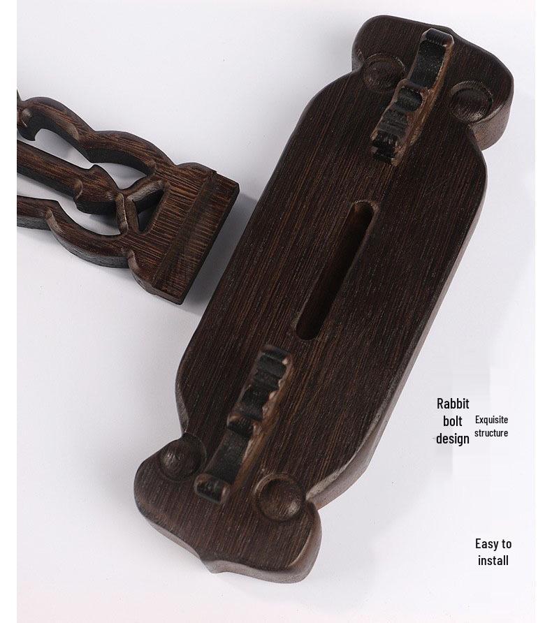 Rosewood Dragon & Phoenix Brush Holder: Round Plate Pen Hanger for Calligraphy Supplies