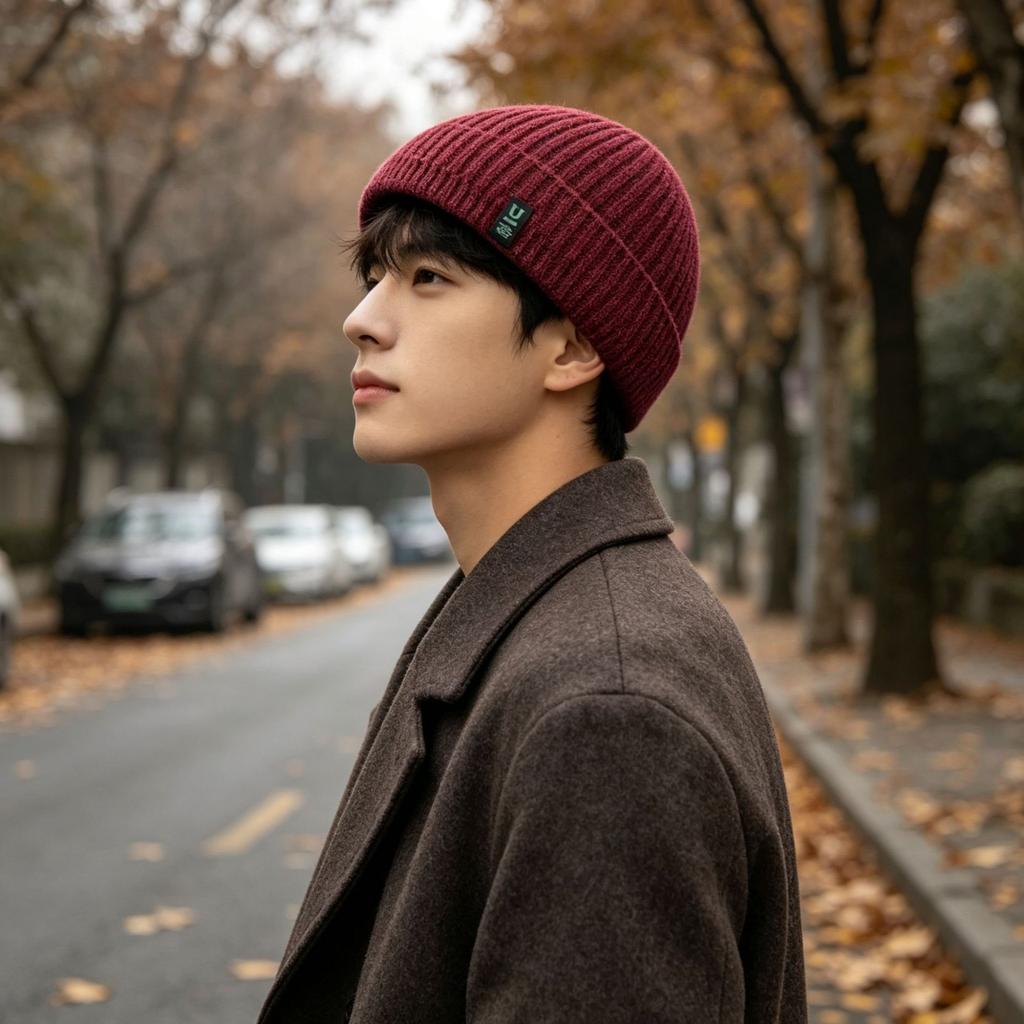 Knitted Hat Autumn and Winter Versatile Warm Plush Wool Hat Women's Outdoor Cycling Ear Protection Cold Cover Large Brim Ice Hat