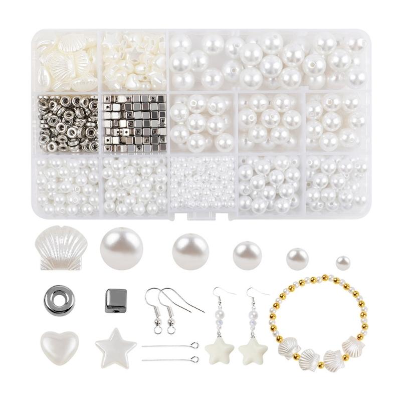 Jewelry Making Set for Bracelets Earrings Necklaces Jewelry Making 1020Pcs Artificial Pearls Beads with Jewelry Findings