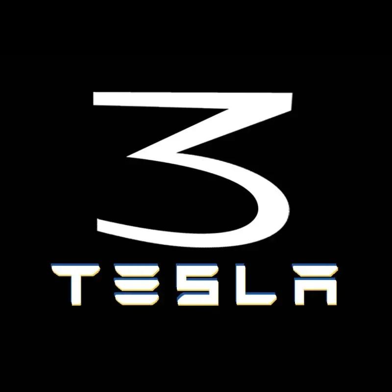 Car Sticker Tesla 2 pieces LED Courtesy Ghost Shadow Welcome Light Laser Logo Projector Door Lamp For Tesla 2018-2025 Model X S