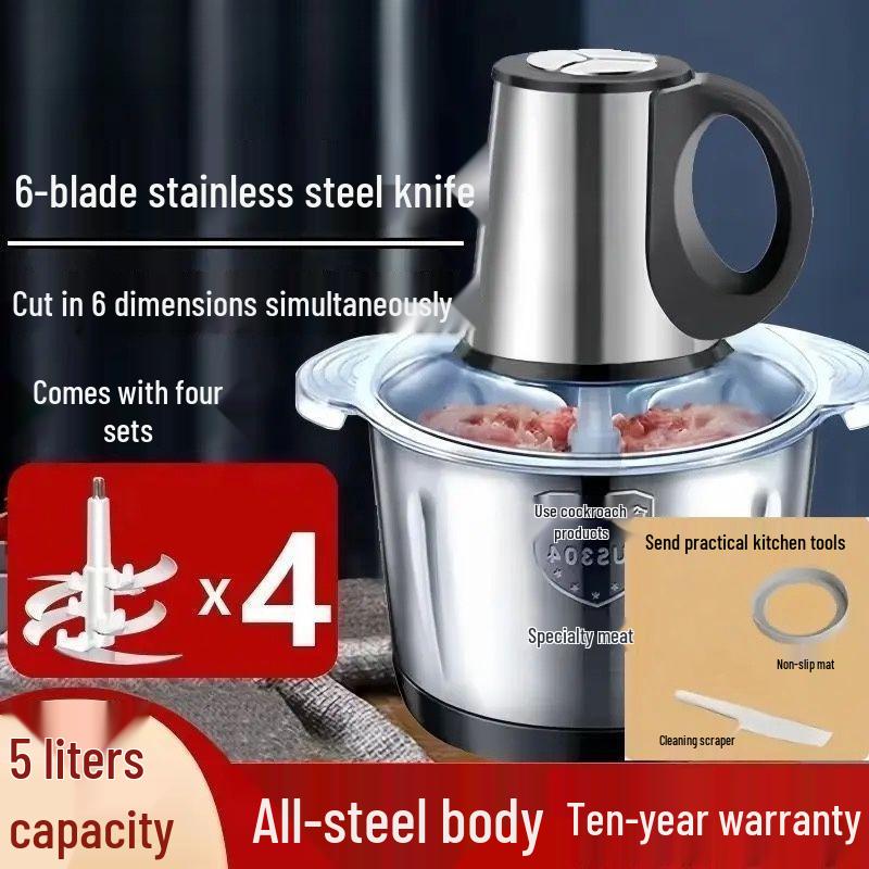 Stainless Steel Electric Meat Grinder & Multi-function Kitchen Appliance