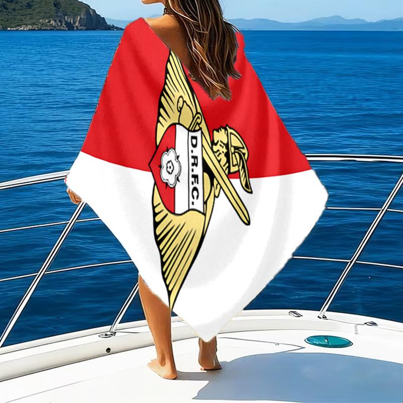 Doncaster Red Crest Beach Towel - Soft, Absorbent Microfiber, Lightweight, Ideal for The Beach, Parties, Travel, Camping fan gifts