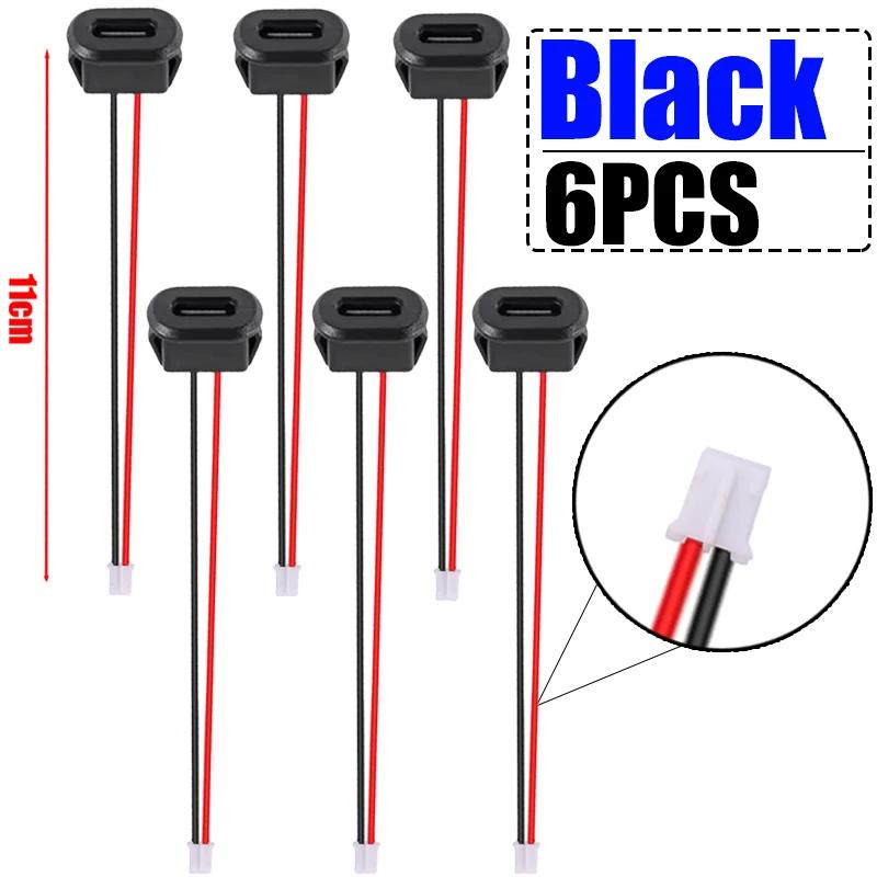 Type-C Female 2-Pin USB Connector Waterproof Female Socket Quick Charge Jack Type-C USB-C Charger Plug Accessories 2/4/6PCS
