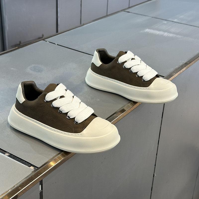 Bread shoes autumn new breathable leather surface casual shoes comfortable platform large size board shoes