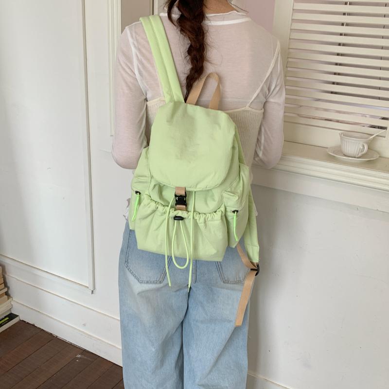 Women Drawstring Rucksack Lightweight Travel Gym Bag Nylon Casual Bookbag for Outdoor Travel College University Campus