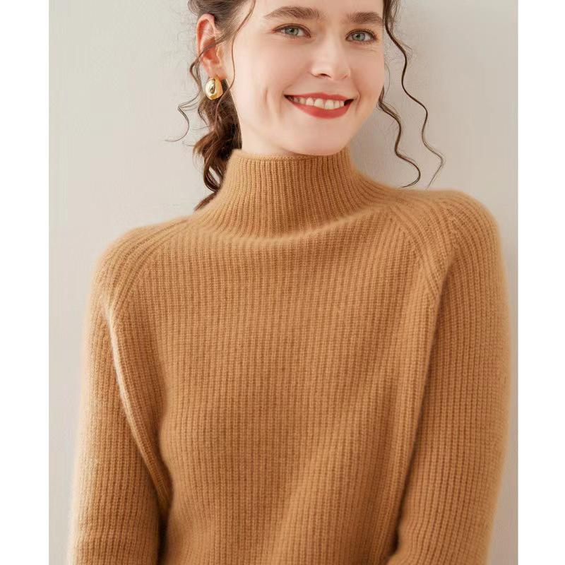 Women's Thick Wool Turtleneck Sweater - Cozy & Warm Cashmere Knit for Autumn/Winter