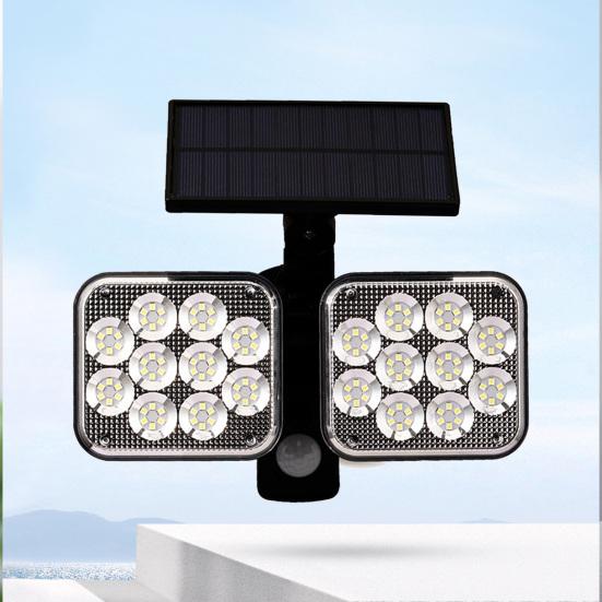 2108 Solar Power Waterproof ABS Dual Sensor Light Head Solar Wall Light