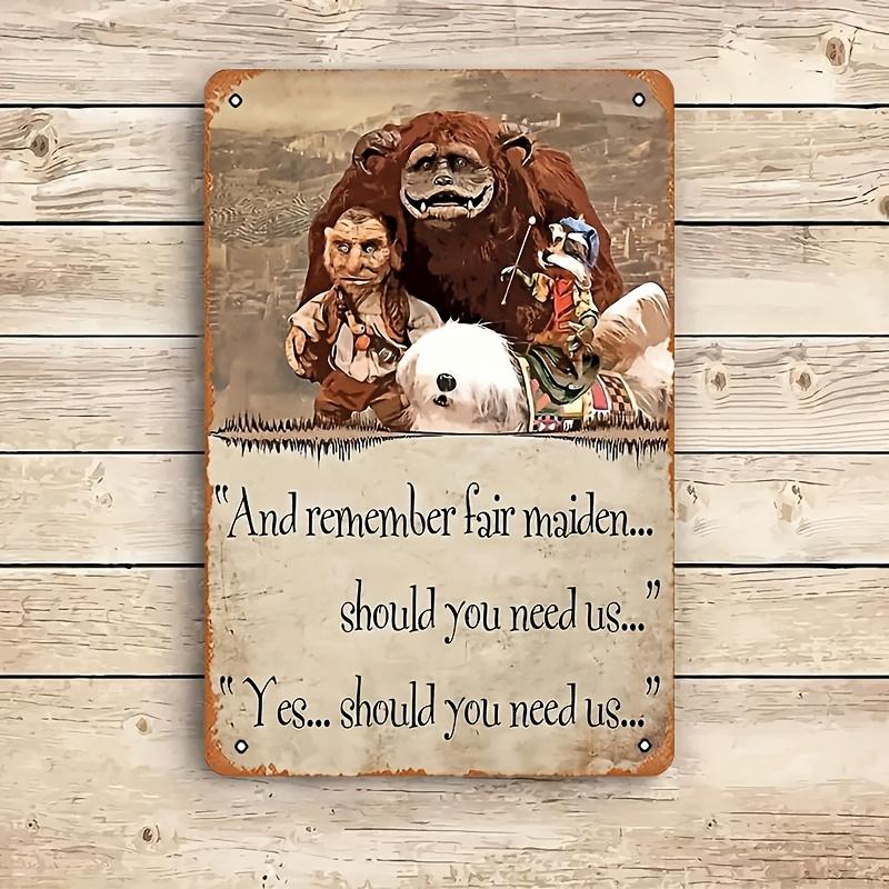 

Dungeon 1986 Vintage Metal Sign Quote with Fairy Tale Illustration Rustic Wall Decor for Home Office or Party Iron Mate 20x30cm（7.8x11.8inch）