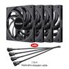Teucer UT-12015 Ultrathin 15mm Thinckness 12cm Chassis Fan 12V/4Pin PWM FBD Bearing PC Case Cooling Ventilator 1-10pcs with Hub