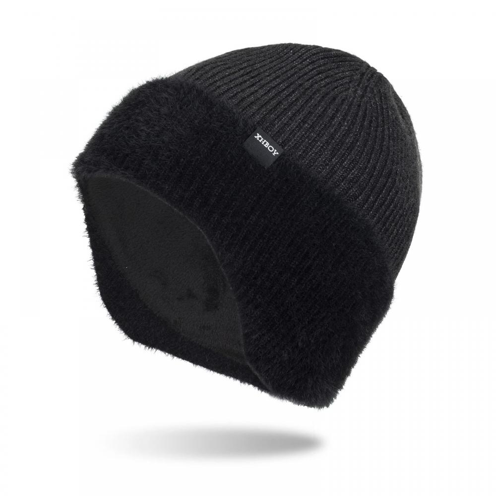 Knitted Wool Hat Winter Thick Pullover Sleeve Cap Men's Outdoor Hat Ski Cap Skullies Beanies