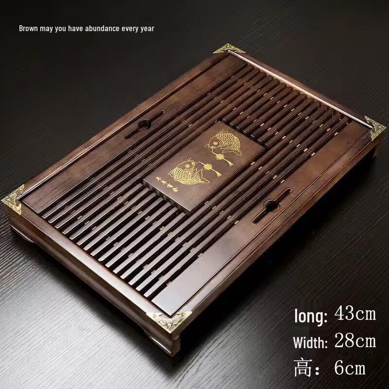 Поднос для чая из массива дерева с дренажом