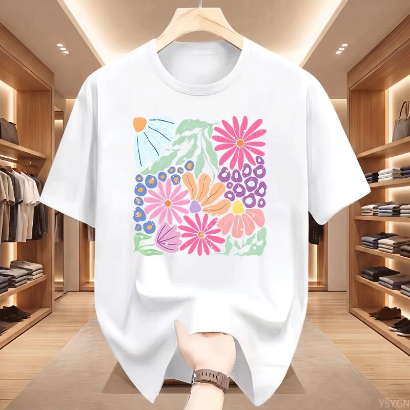 Trendy Boho Floral TShirt Unisex Unisex Flower Graphic Tshirt Cute Spring Garden Botanical Top Summer Unisexs Round Neck Printed